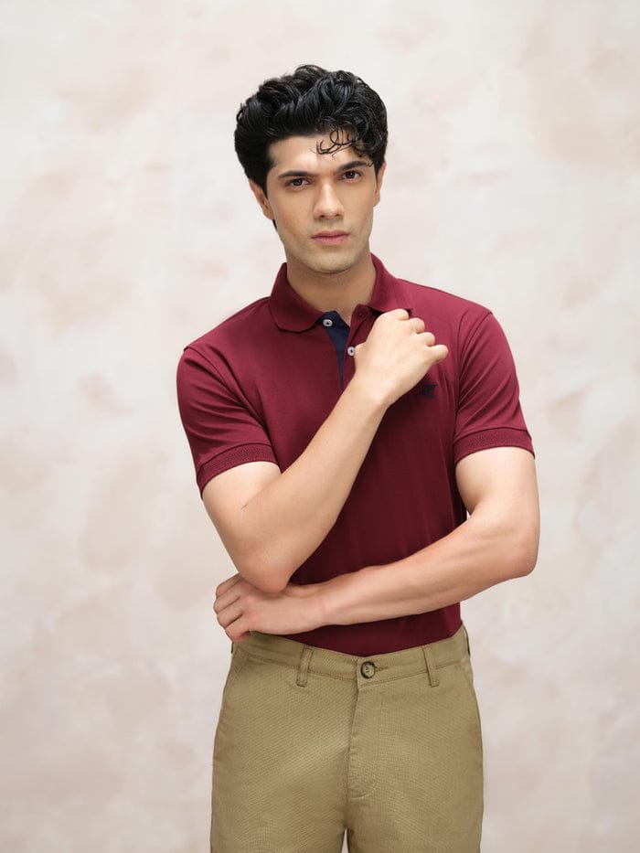 Maroon polo shirt