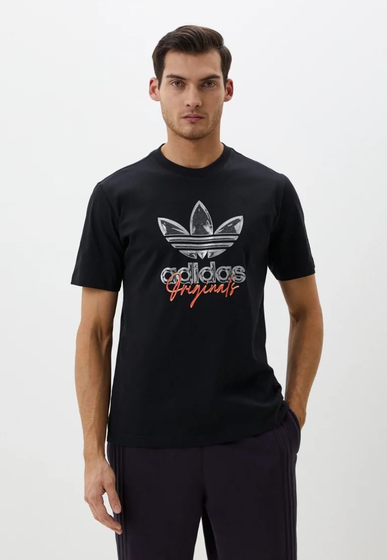 ADIDS BLACK MEN TEE_SHIRT CREW NECK